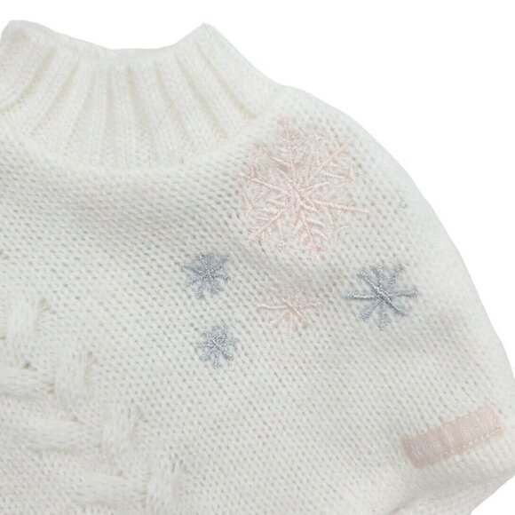 American Girl Sweater Knit Poncho White With Snowflakes Retired Store Exclusive - Picture 2 of 6
